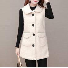 Jacket Vest Autumn Winter Lamb Women's Autumn Winter Fleece Coat Chaleco Mujer 2024 - buy cheap