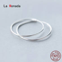 La Monada Minimalist Round Big Large Woman Hoop Earrings Silver 925 Fine Jewelry 925 Sterling Silver Earrings For Women Hoops 2024 - buy cheap