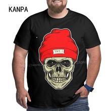 Kanpa-camisetas de algodón 100% para hombres grandes, ropa de entrenamiento, Tops de gran tamaño con Calavera, talla grande, una pieza 2024 - compra barato