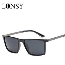 LONSY Fashion Metal Square Sunglasses Men Polarized Uv400 Luxury Design High Quality Retro Driving Gafas Male Sun Glasses Oculos 2024 - buy cheap
