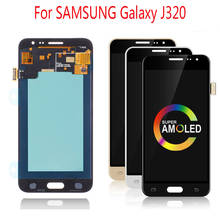Super AMOLED 5,0 "ЖК-дисплей для SAMSUNG Galaxy J320, сенсорный экран с цифровым преобразователем для SAMSUNG J3 2016 J320F J320H J320M 2024 - купить недорого