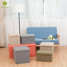 Hot Multifunctional Foldable Fabric Storage Stool Bench Box Small Sofa Minimalist Artistic Style Kid Chair Foot Stool 30*30*30CM 2024 - buy cheap