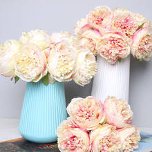 Розовый пион Искусственные цветы Свадебный букет невесты для украшения дома Шелковый Искусственный цветок декор для гостиной 2024 - купить недорого