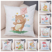 Christmas Cute Cartoon Animal Cushion Cover Decor Santa Claus Pillow Case Soft Plush Pillowcase for Children Room Sofa Home45x45 2024 - buy cheap