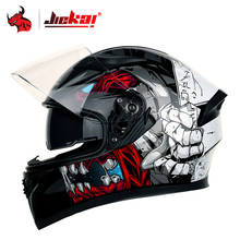 JIEKAI-Casco de Moto de cara completa, forro lavable, doble visera, para Motocross, # 2024 - compra barato