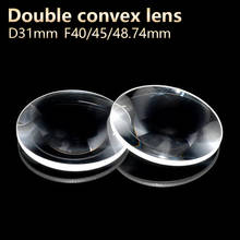 Double convex lenses magnifier Physical optics lens eyepiece telescope DIY projector Optical experiment D31mm F40mm 2024 - buy cheap