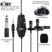 Dual-Head Omnidirectional Lavalier Microphone for Nikon Canon SONY Fuji Camera Camcorders Smartphone Video Vlog 3.5mm Interface 2024 - buy cheap