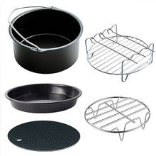 Juego de accesorios para freidora de aire, estante redondo Universal para asar pasteles, herramienta de cocina de acero inoxidable resistente al calor 2024 - compra barato