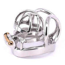 Male Cock Cage Stainless Steel Arc Penisring Scrotum Restraints Gear Chastity Devices with Stealth Lock Metal Balls Locking Ring 2024 - buy cheap