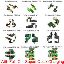 Placa de carregamento USB original para Huawei P8 P9 P10 P20 P30 Lite PLUS Mini 2016 2017 Porta de carregamento Cabo Conector Flex 2024 - compre barato