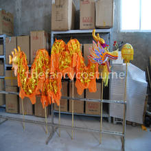 Новый дизайн, длина 10 м, размер 3, позолоченный танцевальный костюм дракона, оригинальный костюм для празднования китайского праздника на весенний день 2024 - купить недорого