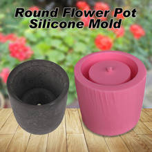 Concrete Flower Pot Mold Round Cement Pot Silicone Mold Succulent Plants Planter Vase Home Garden Decor Handmade Clay Craft 2024 - buy cheap