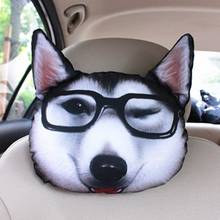 3D Simulation Cat Dog Animal Pattern Stuffed Toy Car Headrest Pillow Cushion Durable Neck Pillow Cotton Car Interior Accessories 2024 - buy cheap