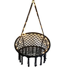 Hamaca de columpio de macramé, silla colgante de malla, Columpio de cuerda de algodón duradero para dormitorio, Patio, jardín, cubierta, Patio, tapa máxima 2024 - compra barato