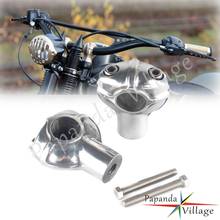 Abrazadera para manillar Cafe Racer Vintage, barra elevadora de aluminio plateado, 25mm, 1 ", para Harley Sportster XL 883 Iron 1200 Bobber 2024 - compra barato