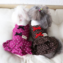 Roupa do cão dot rendas moda gato vestido de cão moda roupas para cães filhote de cachorro pet inverno quente produtos para animais de estimação filhote de cachorro roxo 2024 - compre barato