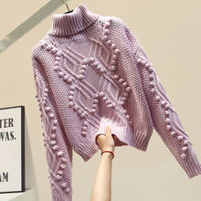 Autumn Winter Sweater Women Turtleneck Warm Sweater Hair Ball Knitwear Coat Loose Sweaters Jumper Femme Pullover 2024 - buy cheap