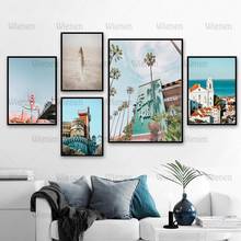 Pintura en lienzo para decoración de sala de estar, pósteres e impresiones artísticos imágenes de pared nórdicas para casa, pluma, coco de mar, árbol, paisaje, pared 2024 - compra barato