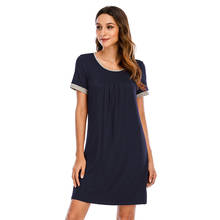 Summer Sleepshirts comfortable solid color modal  gauze long skirt home Nightgowns women's round neck nightdress thin section 2024 - buy cheap