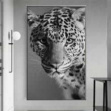 Black and White Leopard Panther canvas painting Animals Panther Posters and Prints Wall Art Pictures for living room home Decor 2024 - buy cheap