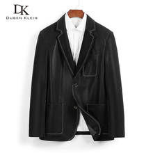 Мужская куртка из натуральной овечьей кожи, повседневная черная куртка с карманами, осень 2020, новая куртка для мужчин, 20809 2024 - купить недорого