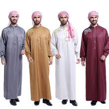 Jubba thobe muçulmano, oriente médio, tamanho grande, bordado, roupa kaftan turco de luxo com cachecol islâmico 2024 - compre barato