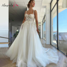 Luxury Appliques Beading Wedding Dress 2020 Spaghetti Strap Sweetheart Neckline Bridal Dress Elegant Lace Robe de mariée 2024 - buy cheap