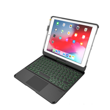 Funda de TPU PU con teclado táctil, carcasa giratoria de 9,7 grados con retroiluminación colorida y Bluetooth, para iPad 2018, 2017, Pro 9,7, 360 Air 1, 2 2024 - compra barato