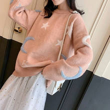 2019 Korean Style Women Pull and Sweaters Loose Plus size Stars Moon Casual Jumper Women Sweet Knitwear Sweater and Pullovers 2024 - buy cheap