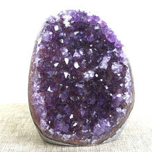 Natural amethyst gemstone meditation Healing crystal cluster specimen home decoration Uruguay geode 2024 - buy cheap