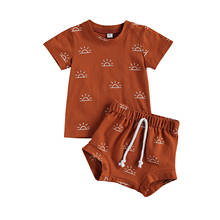2Pcs Newborn Baby Girls Boys Print Romper O Neck Short Sleeve Top Shorts Infant Toddler Summer Summer Sets Baby Clothing 0-3T 2024 - buy cheap