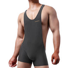 Ropa interior deportiva para hombre, monos de culturismo para gimnasio, ropa interior de lucha libre, pantalones cortos sin costuras con bolsa para pene 2024 - compra barato