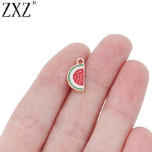 ZXZ-cuentas para colgante, esmalte rojo, fruta, sandía, para pulsera, collar, fabricación de joyas, 8x17mm, 20 Uds. 2024 - compra barato