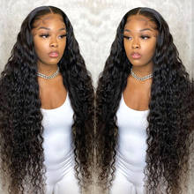 4x4 5x5 Lace Closure Deep Wave Frontal Wig Indian Pre Plucked 13x4 Curly Lace Frontal Wig Remy Human Hair Wigs For Black Women 2024 - buy cheap