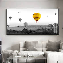 Hot Air Balloon Picture Home Decor Nordic Canvas Painting Wall Art Scenery Yellow Color Decor Posters and Prints for Living Room 2024 - buy cheap