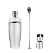 250/350/550/750ML Stainless Steel Cocktail Shaker Bar Set 3Pcs/Set Boston Shaker Liquor Wine Mixer Set With Spoon&Measuring Cup 2024 - buy cheap