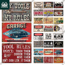 Placa de Metal Vintage para garaje, cartel de estaño Retro, decoración artística para pared, garaje, hombre, cueva 2024 - compra barato