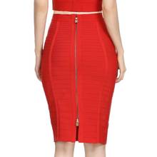 High Waist New Fashion 2018 Sexy Ladies Pencil Knee Length Bandage Bodycon Skirt Red Striped zipper office lady wear 2024 - buy cheap