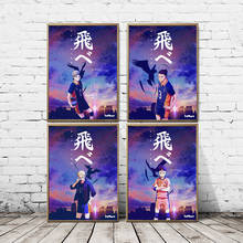 Arte de parede haikyuu imagens hd impressões caracteres principais poster japonês animação decoração de casa pinturas em tela modular para sala de estar 2024 - compre barato