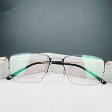 Óculos unissex de titânio leve, armação de óculos meio aro, prescrição óptica, óculos de grau, mulheres, 2021 2024 - compre barato