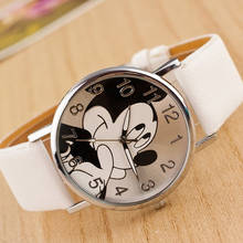 Модные Мультяшные женские часы бренда Микки Мауса Роскошные повседневные кожаные кварцевые часы Аниме часы самые популярные подарки Montres Reloj Mujer 2022 - купить недорого