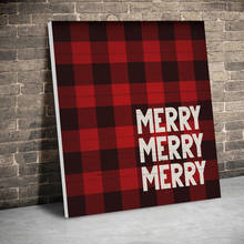 Framed Red Merry Christmas Posters Festival Decor Canvas Paintings Wall Art Canvas Prints Pictures Kids Room Home Inner Frame 2024 - buy cheap
