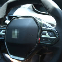 Embellecedor de volante de coche, marco decorativo de lentejuelas para Peugeot 3008, 4008, 5008, 2018, accesorios de estilo de fibra de carbono ABS, pegatinas 2024 - compra barato