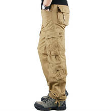 8 Pockets Pants Men Casual Cotton Straight Trousers Pantalon Mens Autumn Winter Outwear Joggers Military Cargo Tactical Pants 2024 - buy cheap