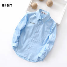 GFMY 2020 весна осень 100% хлопок длинный рукав буквы белый синий зеленый мальчик рубашка 9100 детская повседневная одежда 2024 - купить недорого