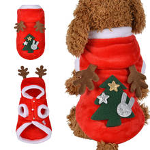 Рождественская Одежда для собак, маленький костюм Санты для мопса, чихуахуа, йоркширского питомца, одежда для кошек, куртка, пальто, костюм для домашних животных 2024 - купить недорого