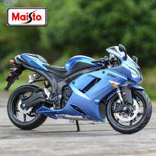 Maisto 1:12 Kawasaki Ninja ZX-6R, vehículos fundidos a presión azul, pasatiempos coleccionables, juguetes de modelos de motocicleta 2024 - compra barato