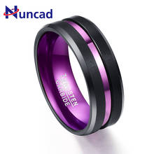 Anel de aço de tungstênio, esfoliação para o interior roxo 8mm de largura, pulseira de casamento 100% genuíno, carboneto de tungstênio 2024 - compre barato