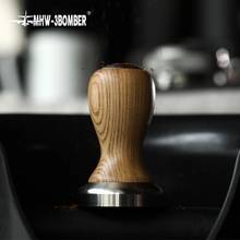 58.5MM Stainless Steel Coffee Tamper Ash Wooden Handle Flat Powder Hammer Distributor Barista Tools Coffeeware Accessories 2024 - buy cheap