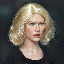 Kumik 1/6th 13-89 mila cabelo curto dourado cabeça feminina ajustada 12 "ph ht figura de ação 2024 - compre barato